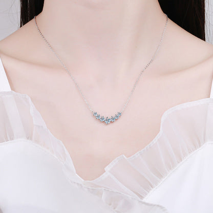 [[Royal&Vicky]MINIMALIST CURVED SMILE MOISSANITE NECKLACE