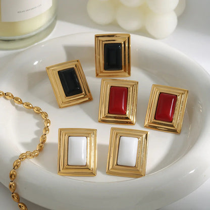 [Royal&Vicky]Sybil Gold-Emaille-Ohrringe