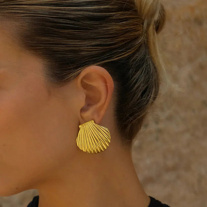 [Royal&Vicky]Nicole Muschel-Ohrringe Gold