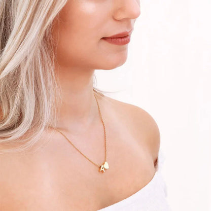 [Royal&Vicky]Ria Initial Letter Gold Necklace