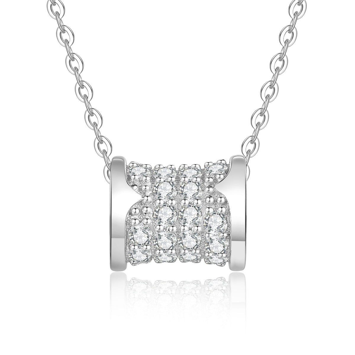 [Royal&Vicky]FULL-PAVE "HOURGLASS" MOISSANITE NECKLACE