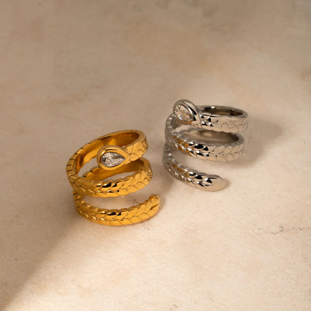 [Royal&Vicky]Davina Gold-Schlangenring