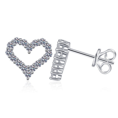 [Royal&Vicky]SPARKLING HEART-SHAPED MOISSANITE STUD EARRINGS