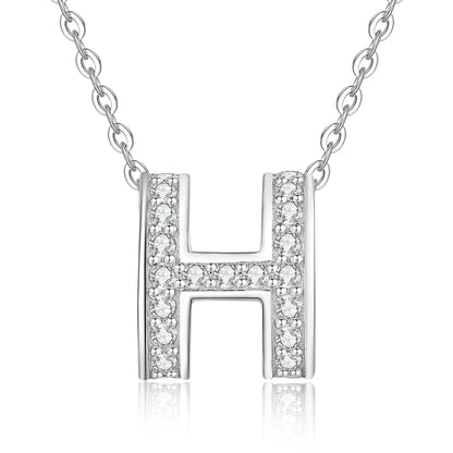 [Leaves]フルパヴェ "H" モアッサナイトペンダントネックレス