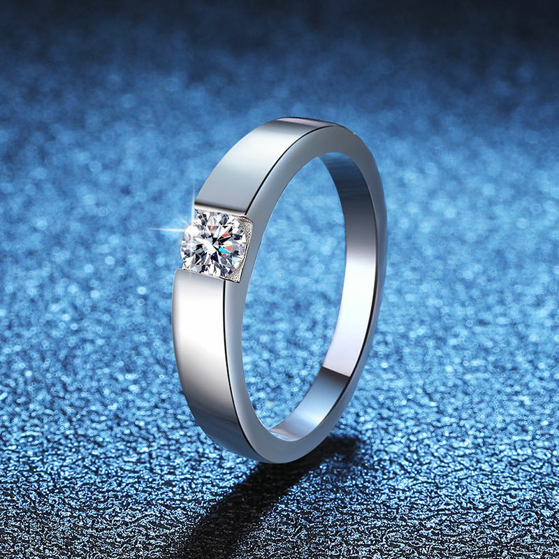 [Royal&Vicky]SLEEK MINIMALIST COUPLE'S MOISSANITE RING