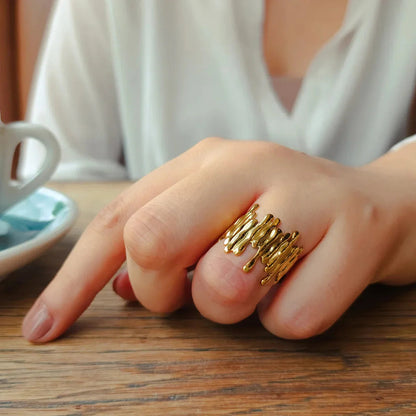 [Royal&Vicky]Zoella Abstract Gold Ring