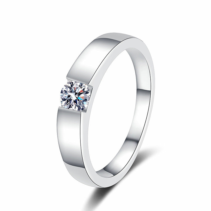 [Royal&Vicky]SLEEK MINIMALIST COUPLE'S MOISSANITE RING