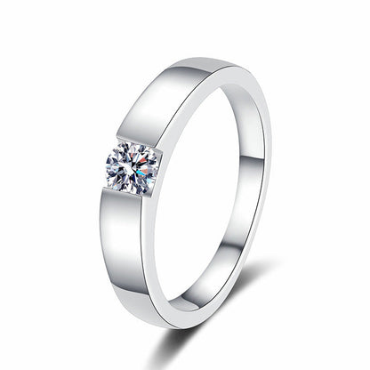 [Royal&Vicky]SLEEK MINIMALIST COUPLE'S MOISSANITE RING