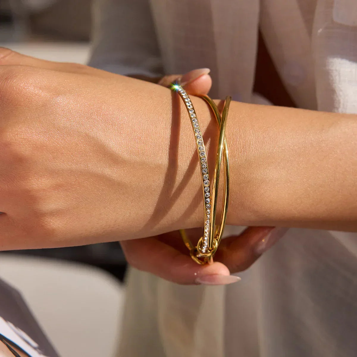 [Royal&Vicky]Quinley Armband mit gestapelten Diamanten
