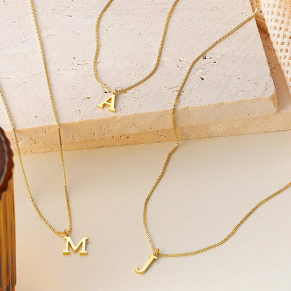 [Royal&Vicky]Therese Letter Initial Gold Necklace