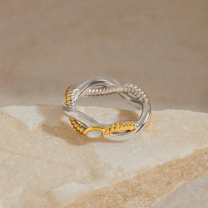 [Royal&Vicky]Nerisse Two-Tone Twist Ring