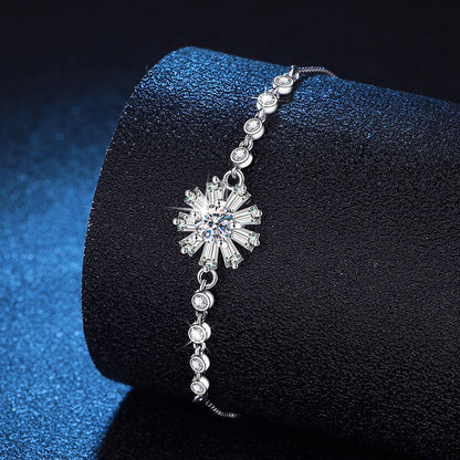 [Royal&Vicky]RADIANT ICY CRYSTAL SUNFLOWER MOISSANITE BRACELET