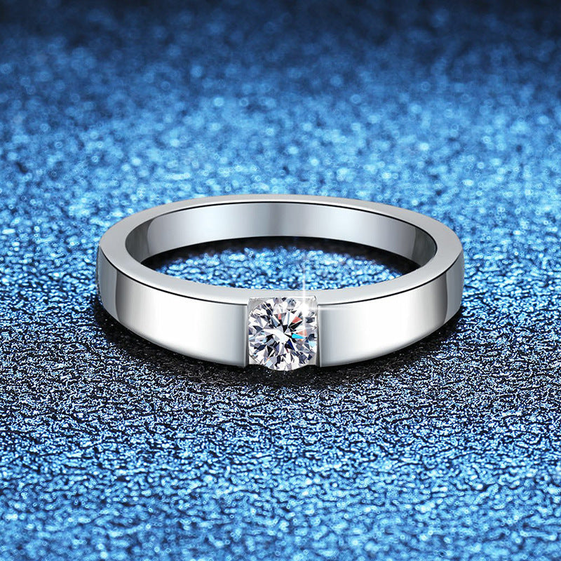 [Royal&Vicky]SLEEK MINIMALIST COUPLE'S MOISSANITE RING