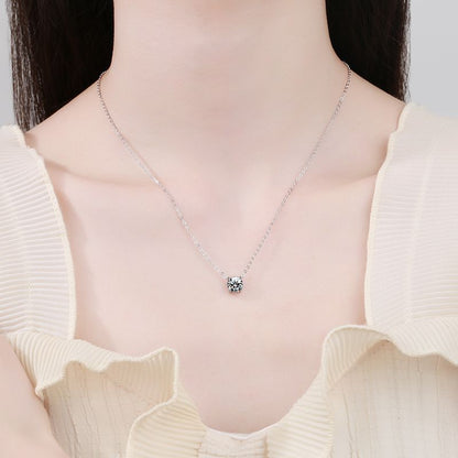[Royal&Vicky]CLASSIC FOUR-PRONG SOLITAIRE MOISSANITE NECKLACE