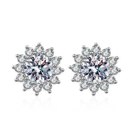 [Royal&Vicky]BLOOMING SUNFLOWER MOISSANITE STUD EARRINGS