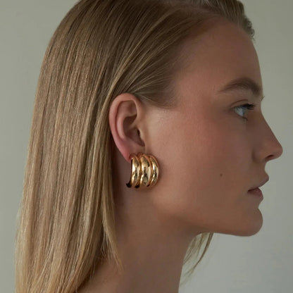 [Royal&Vicky]Angela Gold Arch Earrings