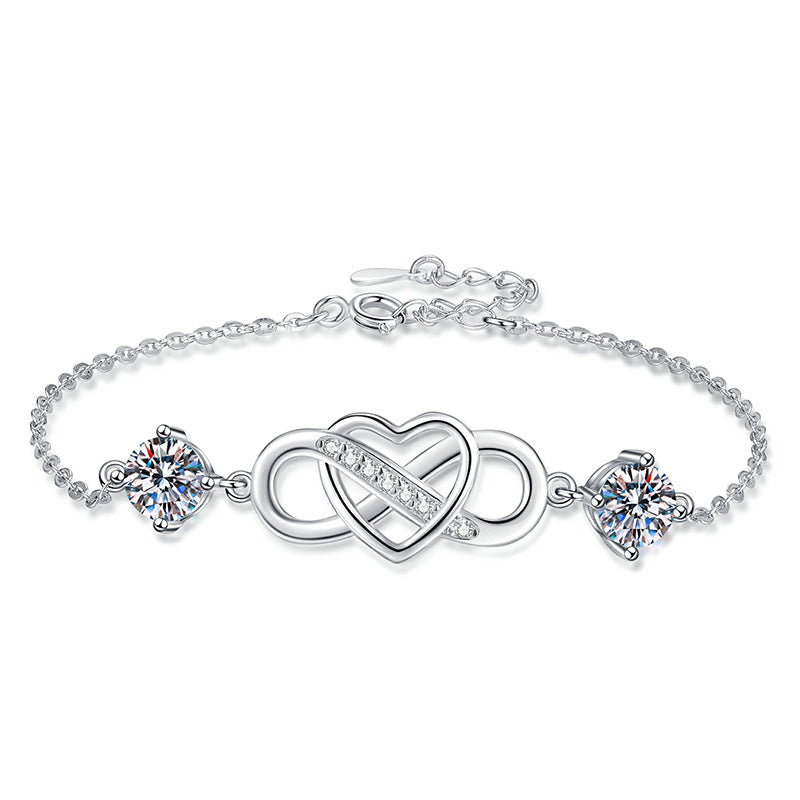 [Royal&Vicky]DOUBLE-STONE "LOVE LINK" MOISSANITE BRACELET