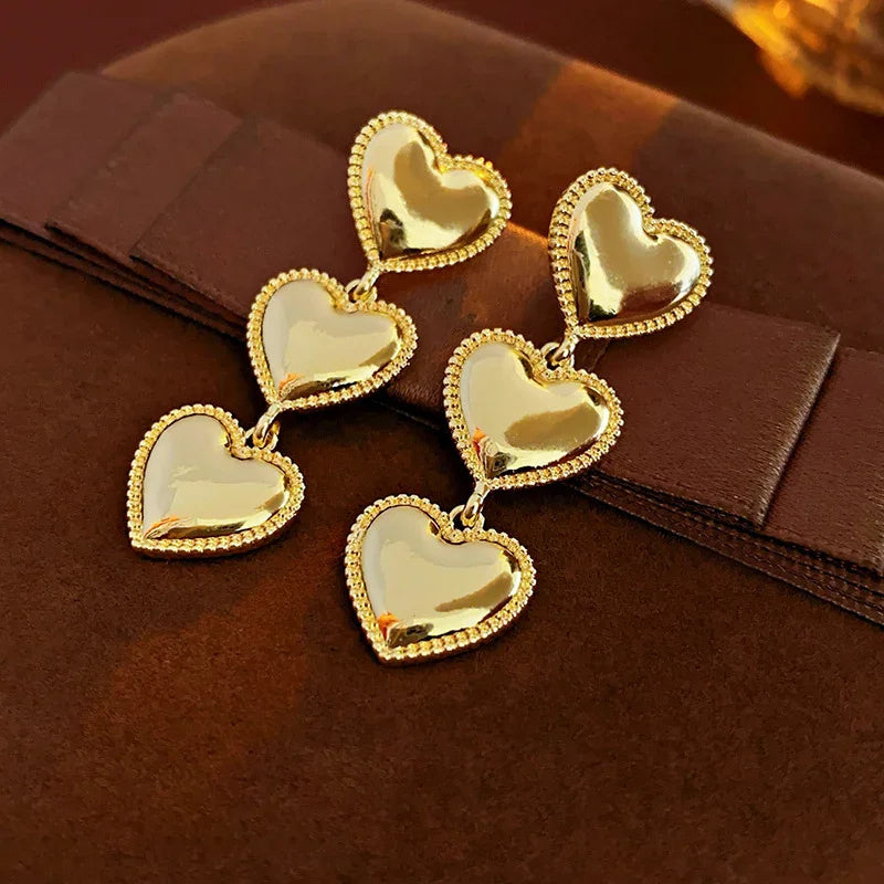 [Royal&Vicky]Aimee Gold-Herzohrringe