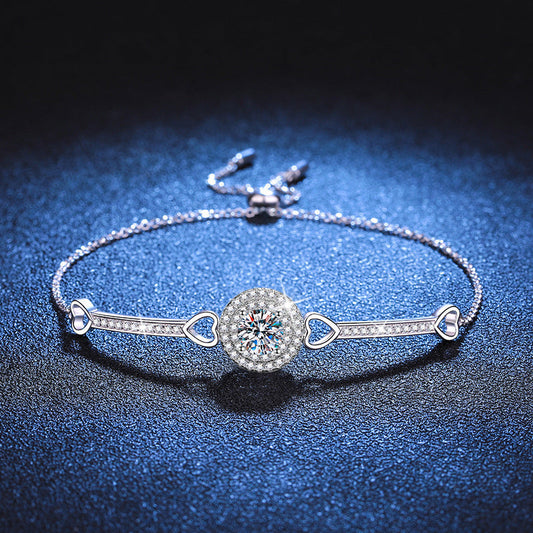 [Royal&Vicky]INTERLOCKING HEART & CIRCLE MOISSANITE BRACELET