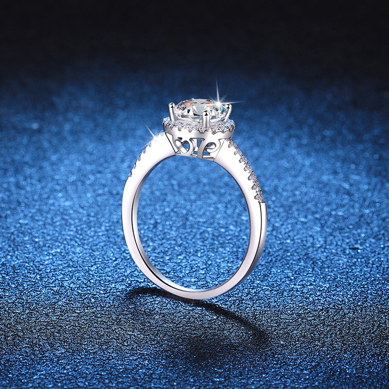 [Royal&Vicky]RADIANT ROUND HALO MOISSANITE ENGAGEMENT RING