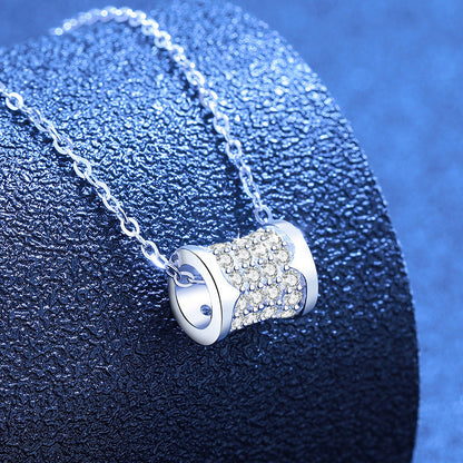 [Royal&Vicky]FULL-PAVE "HOURGLASS" MOISSANITE NECKLACE