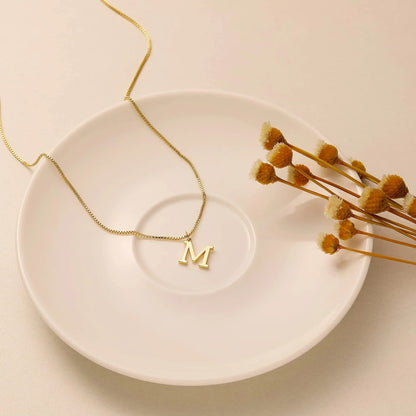 [Royal&Vicky]Therese Letter Initial Gold Necklace