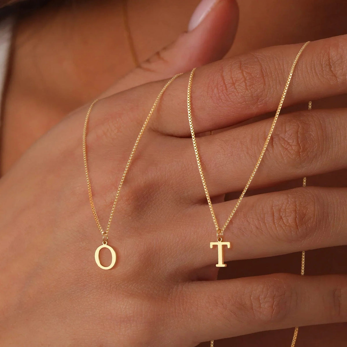 [Royal&Vicky]Therese Letter Initial Gold Necklace