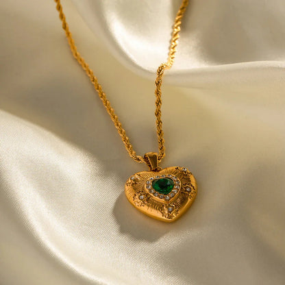{"[Royal&Vicky]Caelus Gold Heart Necklace"}