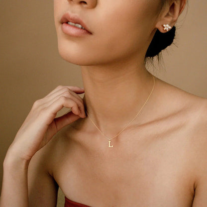 [Royal&Vicky]Therese Letter Initial Gold Necklace