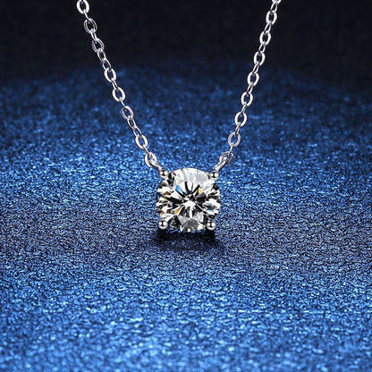 [Royal&Vicky]CLASSIC FOUR-PRONG SOLITAIRE MOISSANITE NECKLACE