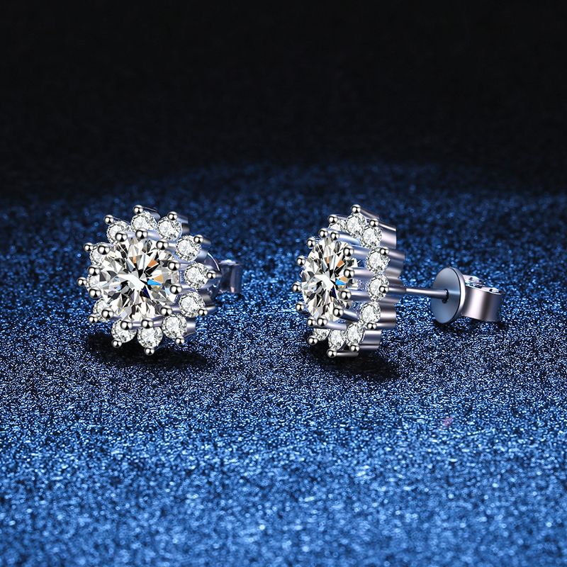 [Royal&Vicky]BLOOMING SUNFLOWER MOISSANITE STUD EARRINGS