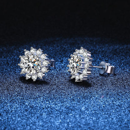 [Royal&Vicky]BLOOMING SUNFLOWER MOISSANITE STUD EARRINGS