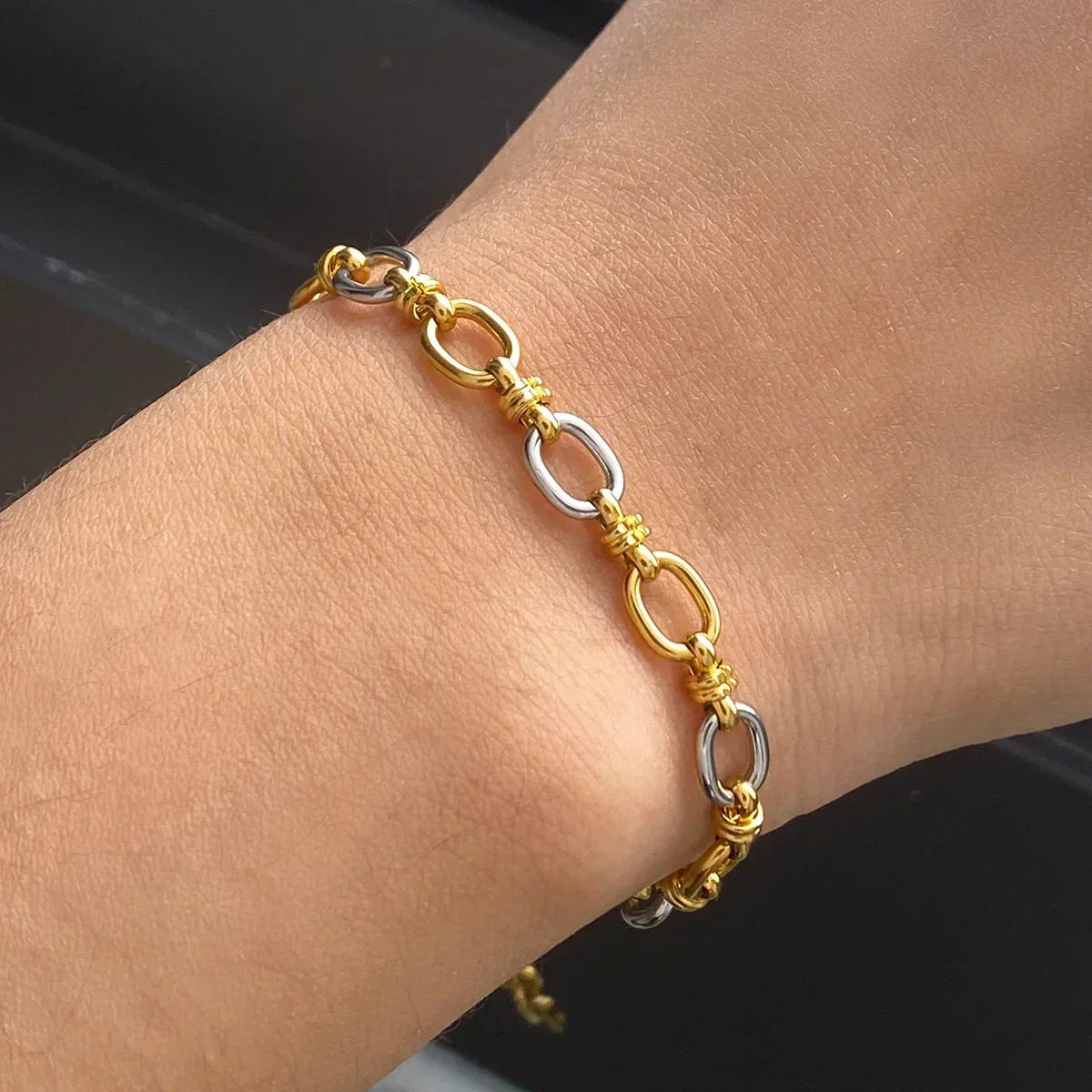 [Royal&Vicky]Addison Two Tone Gold Bracelet