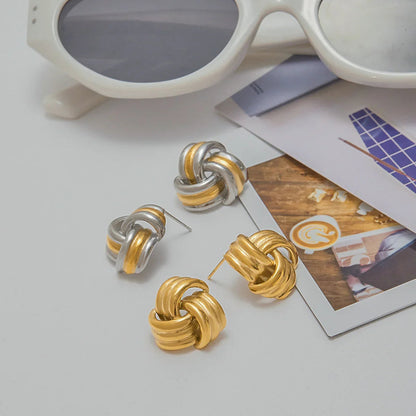 [Royal&Vicky]Avielle Klobige Goldknoten-Ohrringe