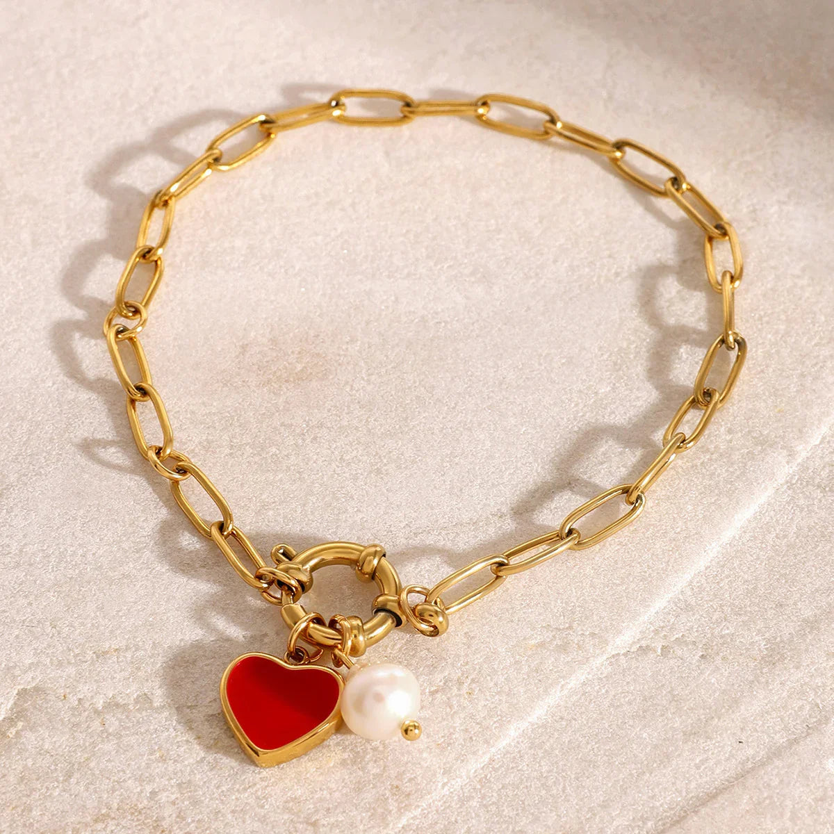 [Royal&Vicky]Tanya Heart Pearl Bracelet