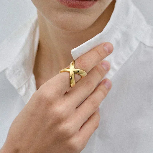 [Royal&Vicky]Goldener Kreuzring Carolyn
