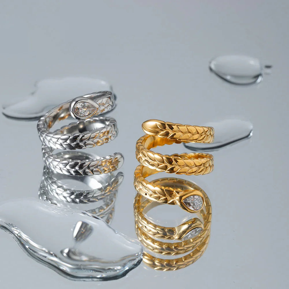 [Royal&Vicky]Davina Gold-Schlangenring