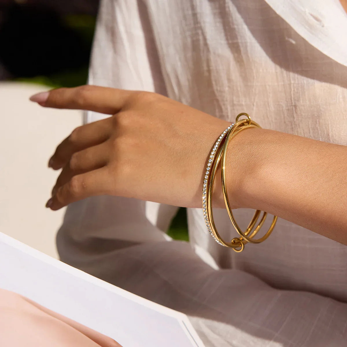 [Royal&Vicky]Quinley Armband mit gestapelten Diamanten