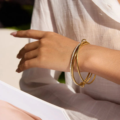 [Royal&Vicky]Quinley Armband mit gestapelten Diamanten