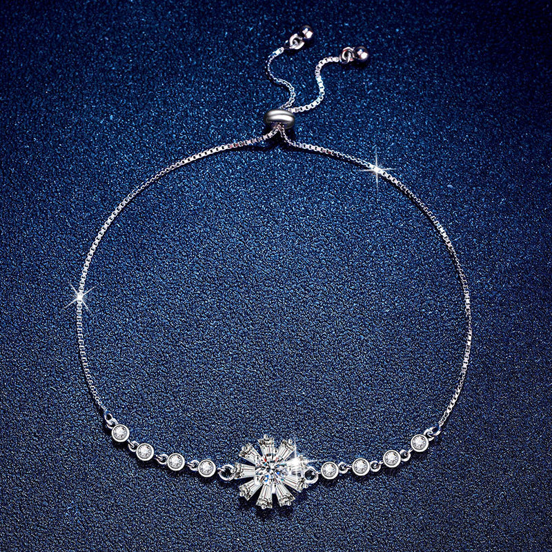 [Royal&Vicky]RADIANT ICY CRYSTAL SUNFLOWER MOISSANITE BRACELET