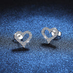 [Royal&Vicky]SPARKLING HEART-SHAPED MOISSANITE STUD EARRINGS