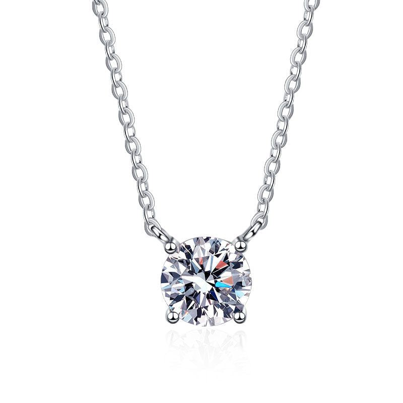 [Royal&Vicky]CLASSIC FOUR-PRONG SOLITAIRE MOISSANITE NECKLACE