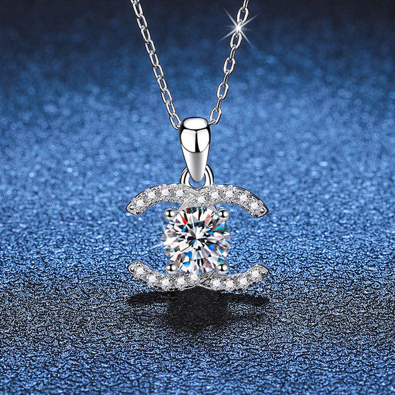 [Royal&Vicky]CLASSIC INTERLOCKING MOISSANITE PENDANT NECKLACE