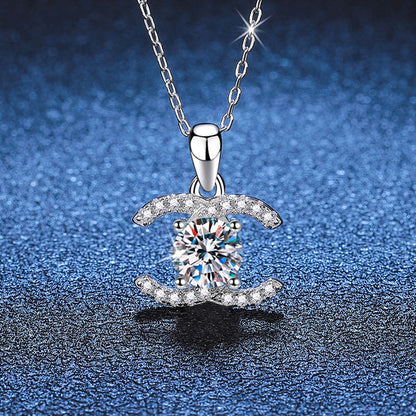[Royal&Vicky]CLASSIC INTERLOCKING MOISSANITE PENDANT NECKLACE