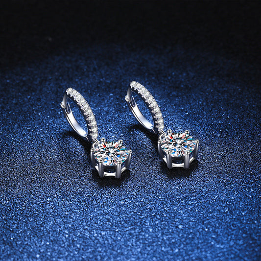 [Royal&Vicky]CLASSIC 6-PRONG MOISSANITE DROP EARRINGS