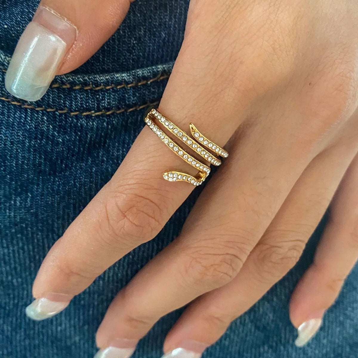[Royal&Vicky]Serpentina Layered Diamond Ring
