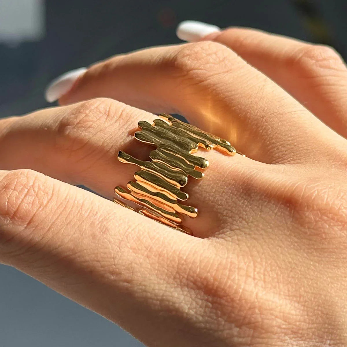 [Royal&Vicky]Zoella Abstract Gold Ring