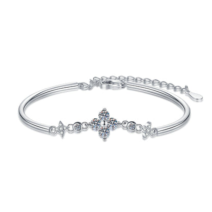 [Royal&Vicky]CLOVER & TWIN-STAR MOISSANITE BRACELET