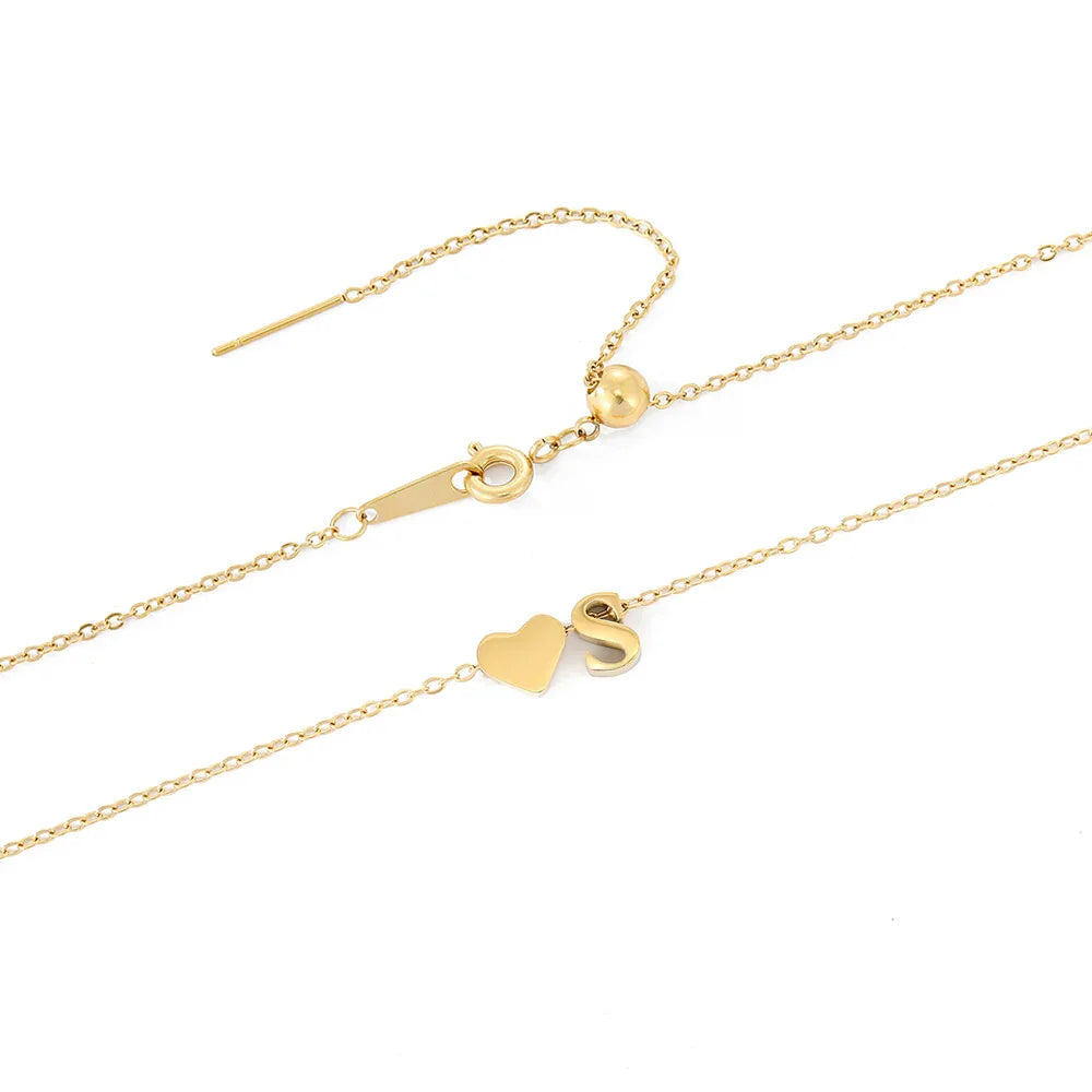 [Royal&Vicky]Ria Initial Letter Gold Necklace