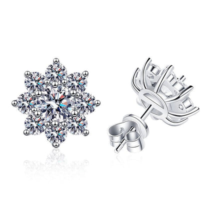 [Royal&Vicky]RADIANT SUNFLOWER MOISSANITE STUD EARRINGS